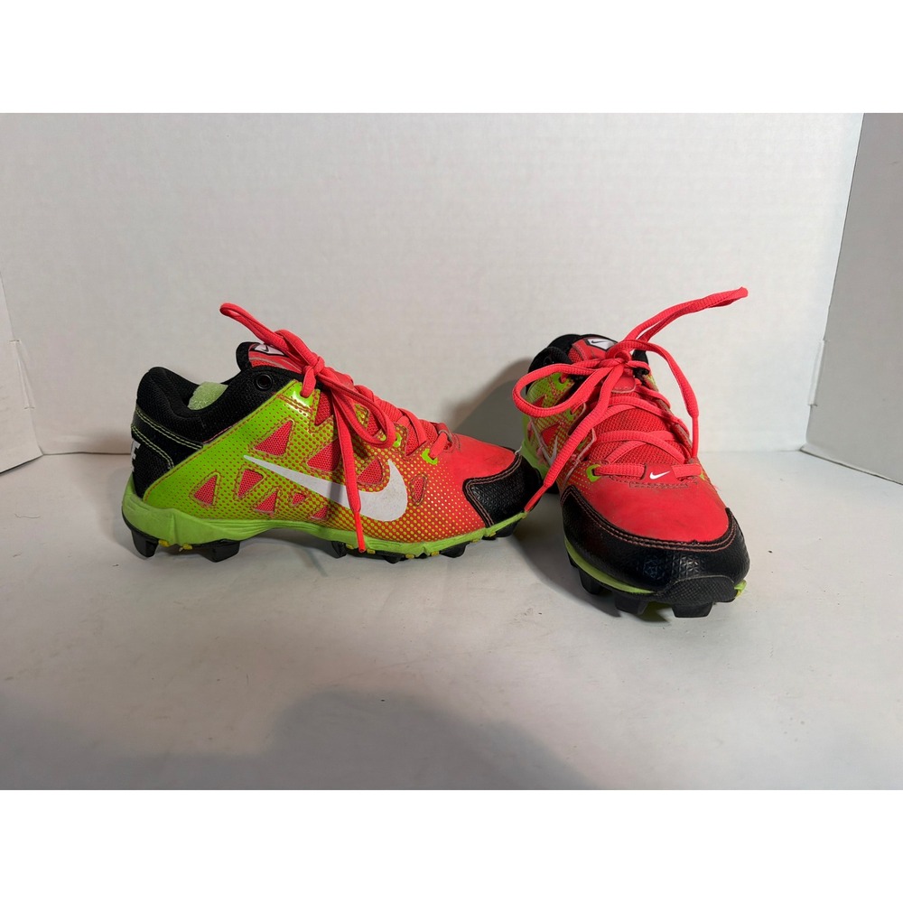 Nike Alpha Shark 2 Youth Football Cleats Neon Green Orange Black 719958-601